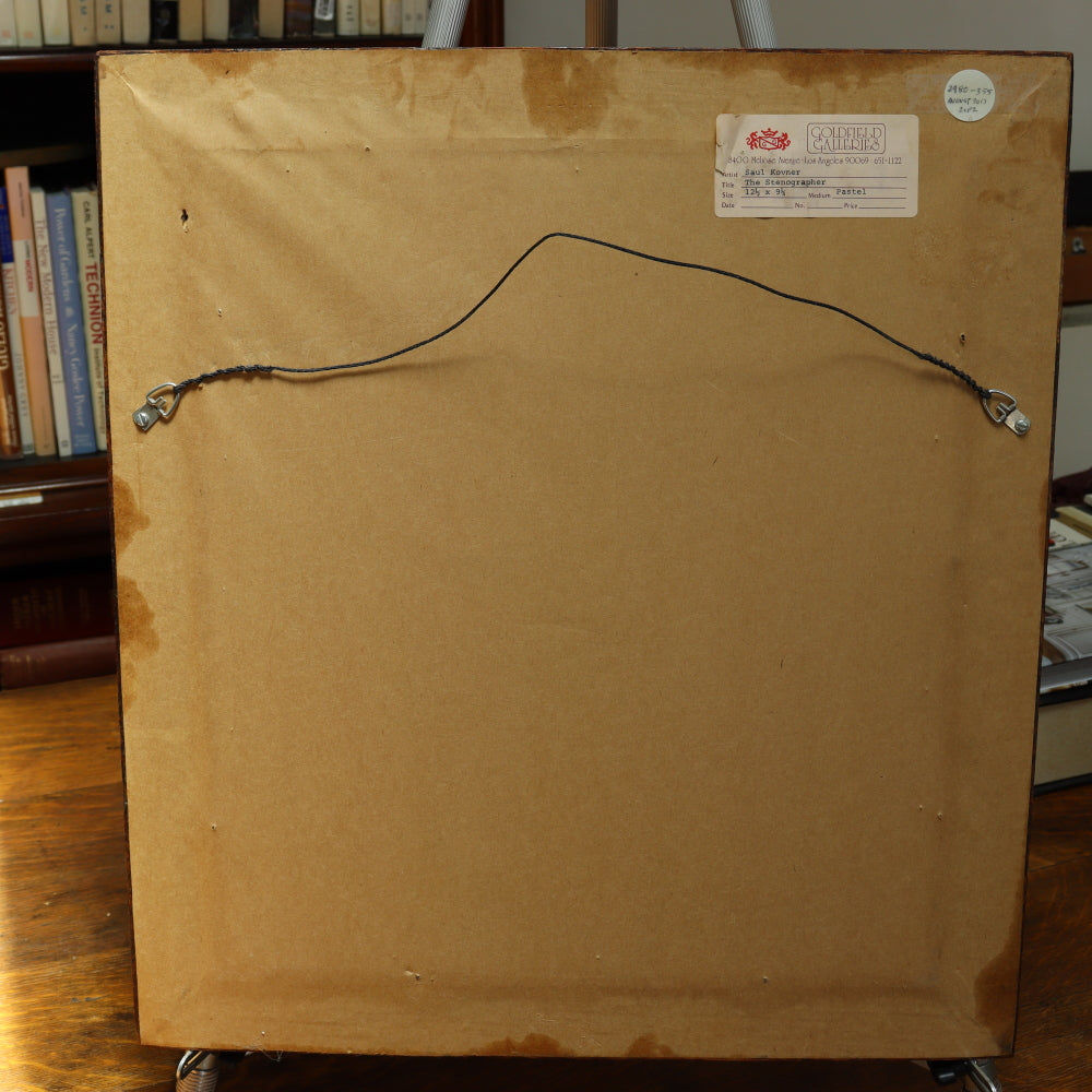 AW5-012: WPA Artist Saul Kovner "The Stenographer" Pastel Circle 1928