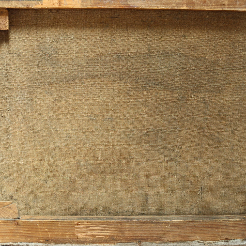 AW657: Rudolf Gonner Late 19th C Oil on Canvas Painting of German Harbor