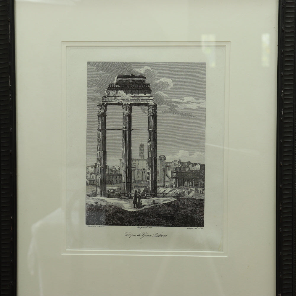 AW7-005: Domenico Amici - 20th Century Engravings (3) of Italian Architectural  Antiquity Monuments