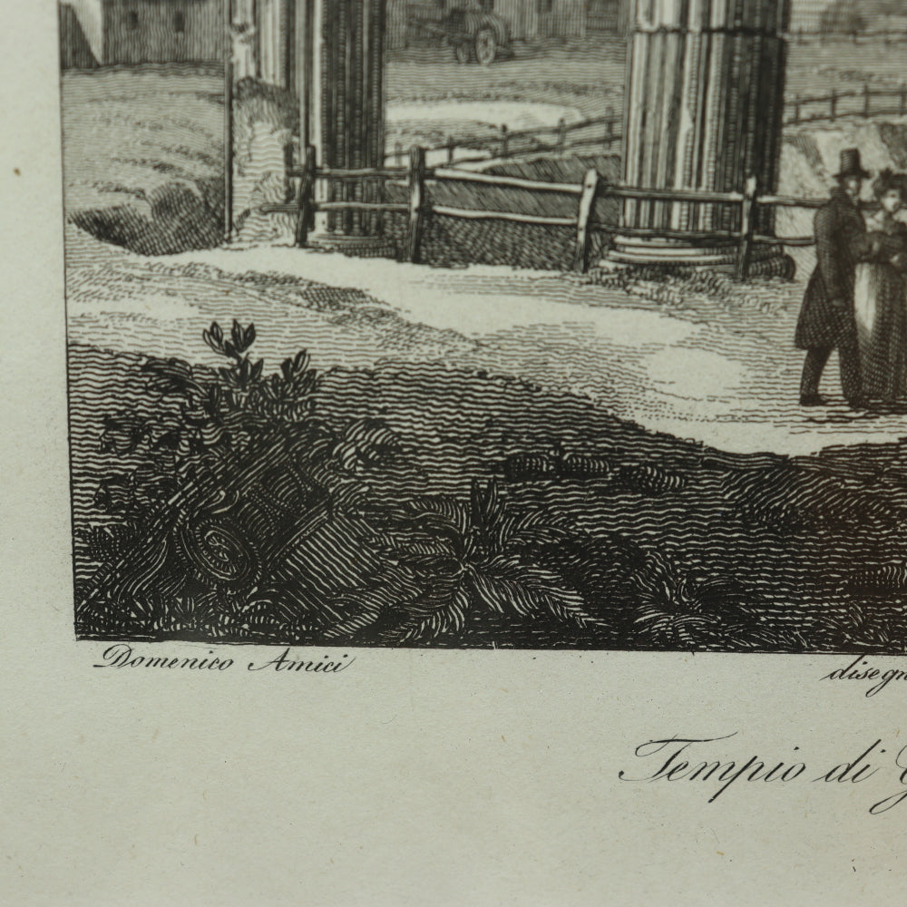 AW7-005: Domenico Amici - 20th Century Engravings (3) of Italian Architectural  Antiquity Monuments