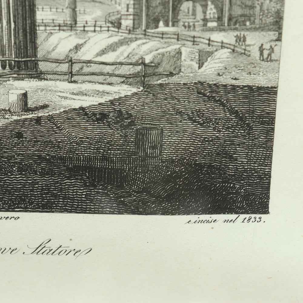 AW7-005: Domenico Amici - 20th Century Engravings (3) of Italian Architectural  Antiquity Monuments
