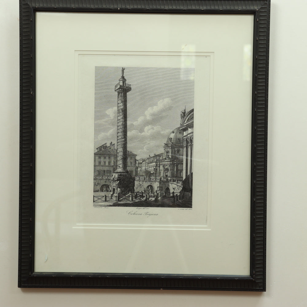 AW7-005: Domenico Amici - 20th Century Engravings (3) of Italian Architectural  Antiquity Monuments