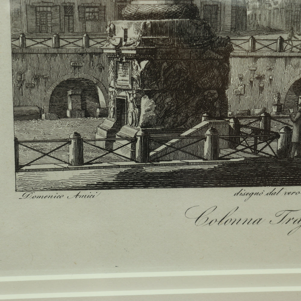 AW7-005: Domenico Amici - 20th Century Engravings (3) of Italian Architectural  Antiquity Monuments