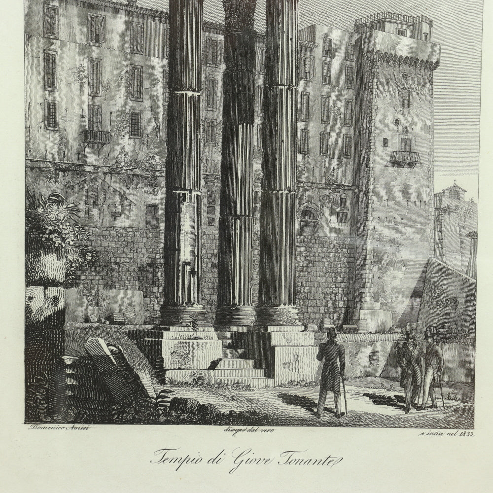 AW7-005: Domenico Amici - 20th Century Engravings (3) of Italian Architectural  Antiquity Monuments