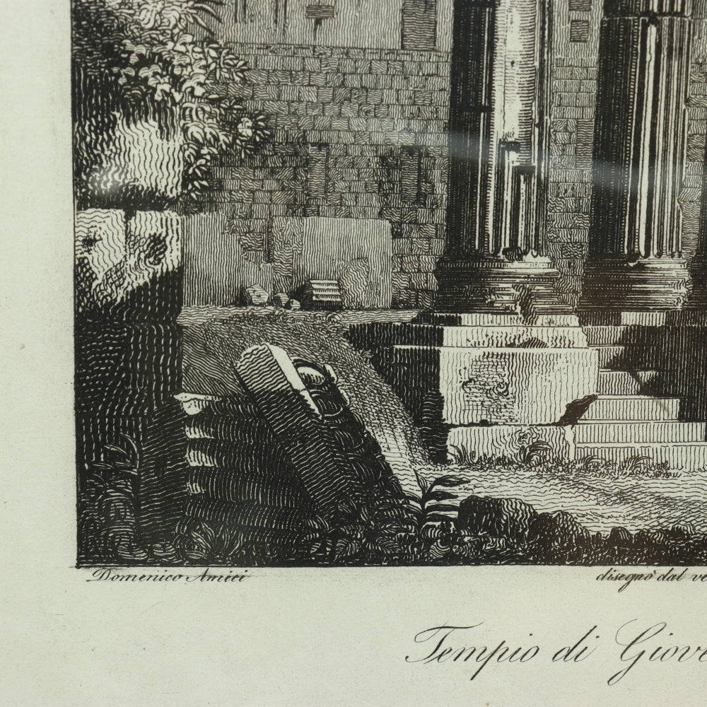 AW7-005: Domenico Amici - 20th Century Engravings (3) of Italian Architectural  Antiquity Monuments