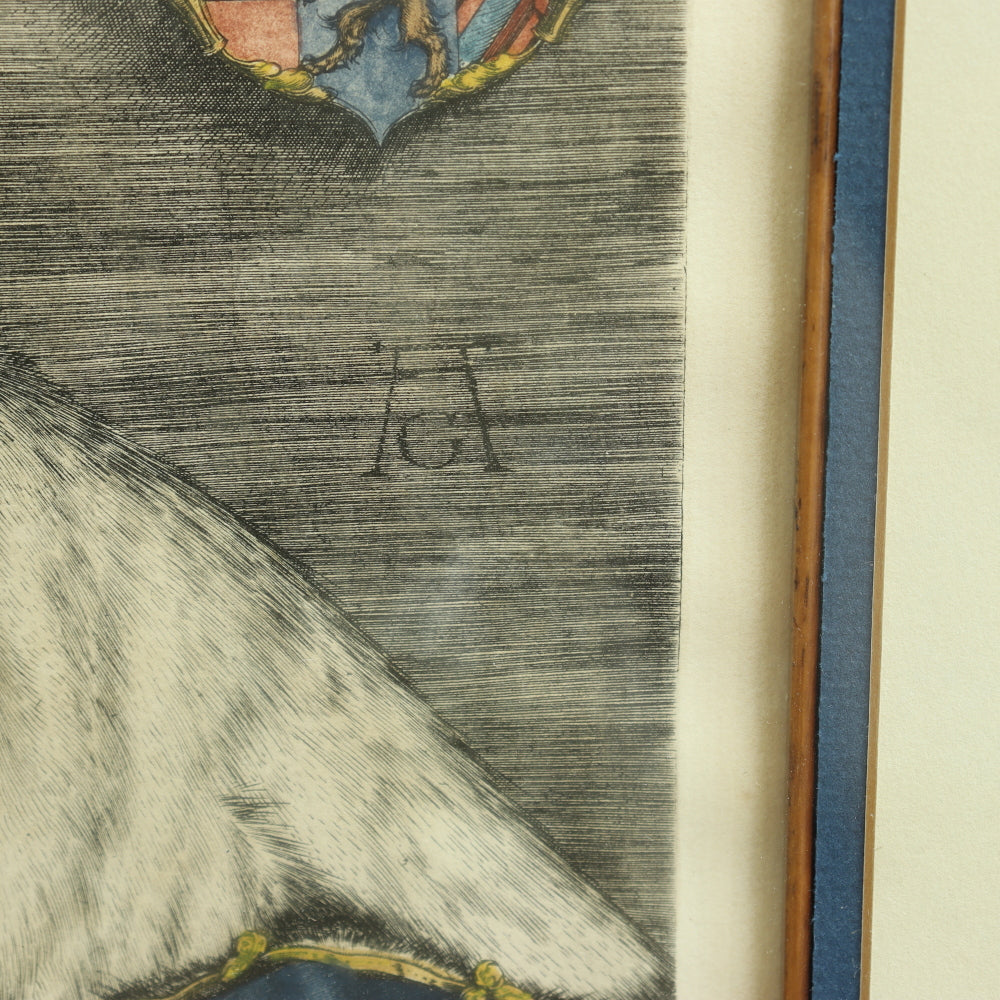 AW7-035: Heinrich Aldegrever Portrait of William Duke of Julich-Cleves-Berg 16th Century Engraving