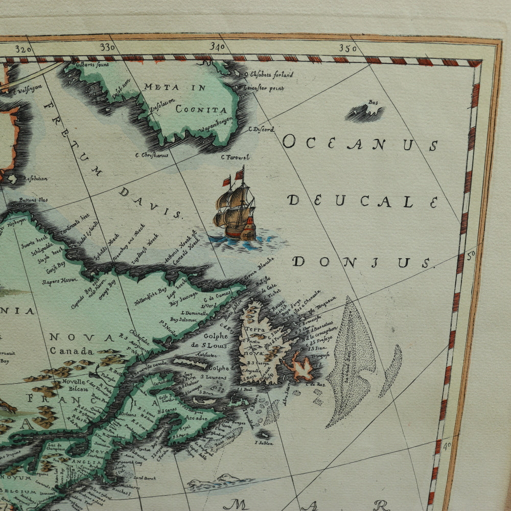 AW7-081: Antique Later Engraving of Henricum Hondium's America Septentrionalis