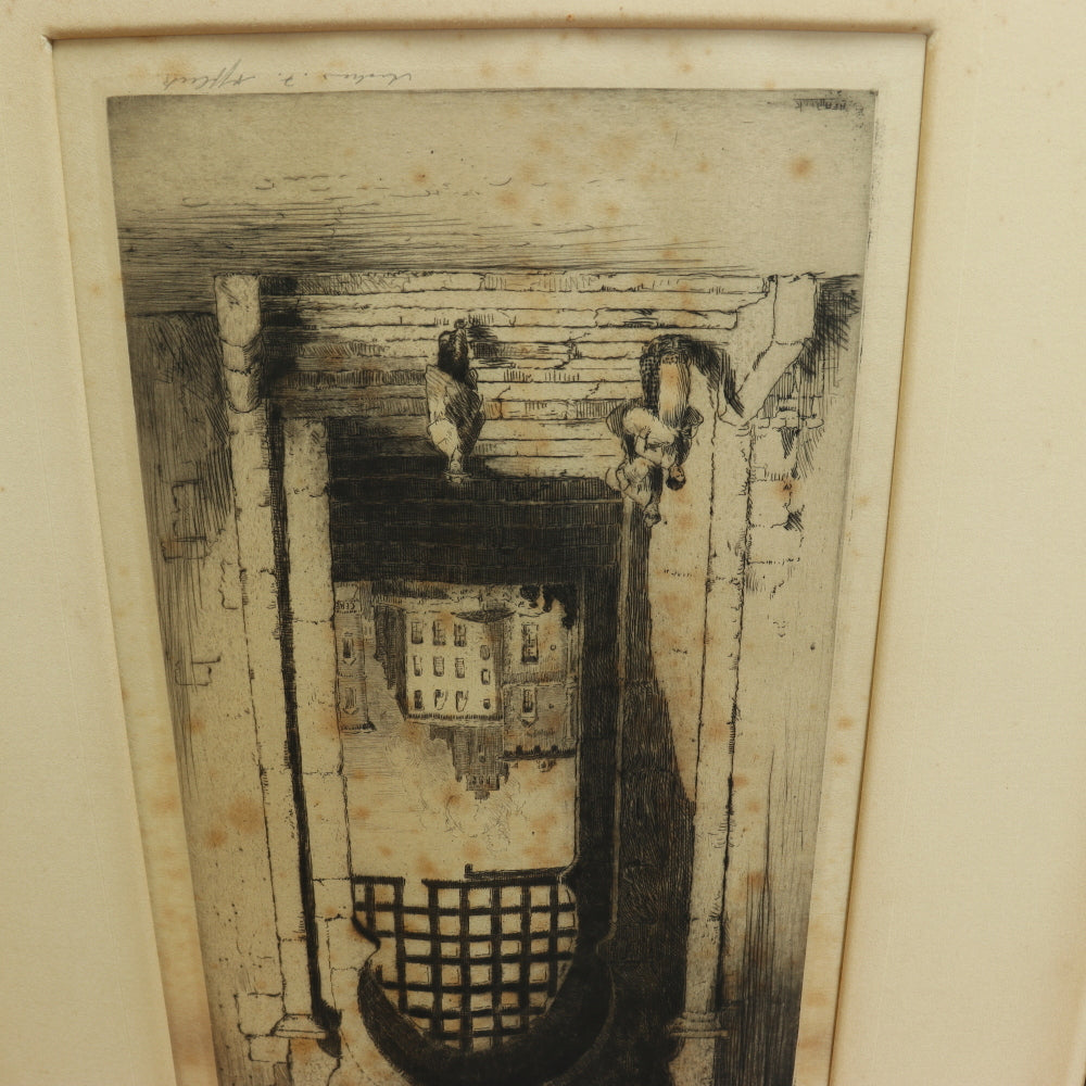 AW7-080: Late 19th C Etching of Arched Moorish Ached Doorway