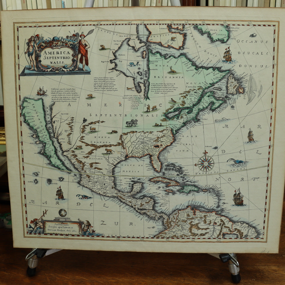 AW7-081: Antique Later Engraving of Henricum Hondium's America Septentrionalis