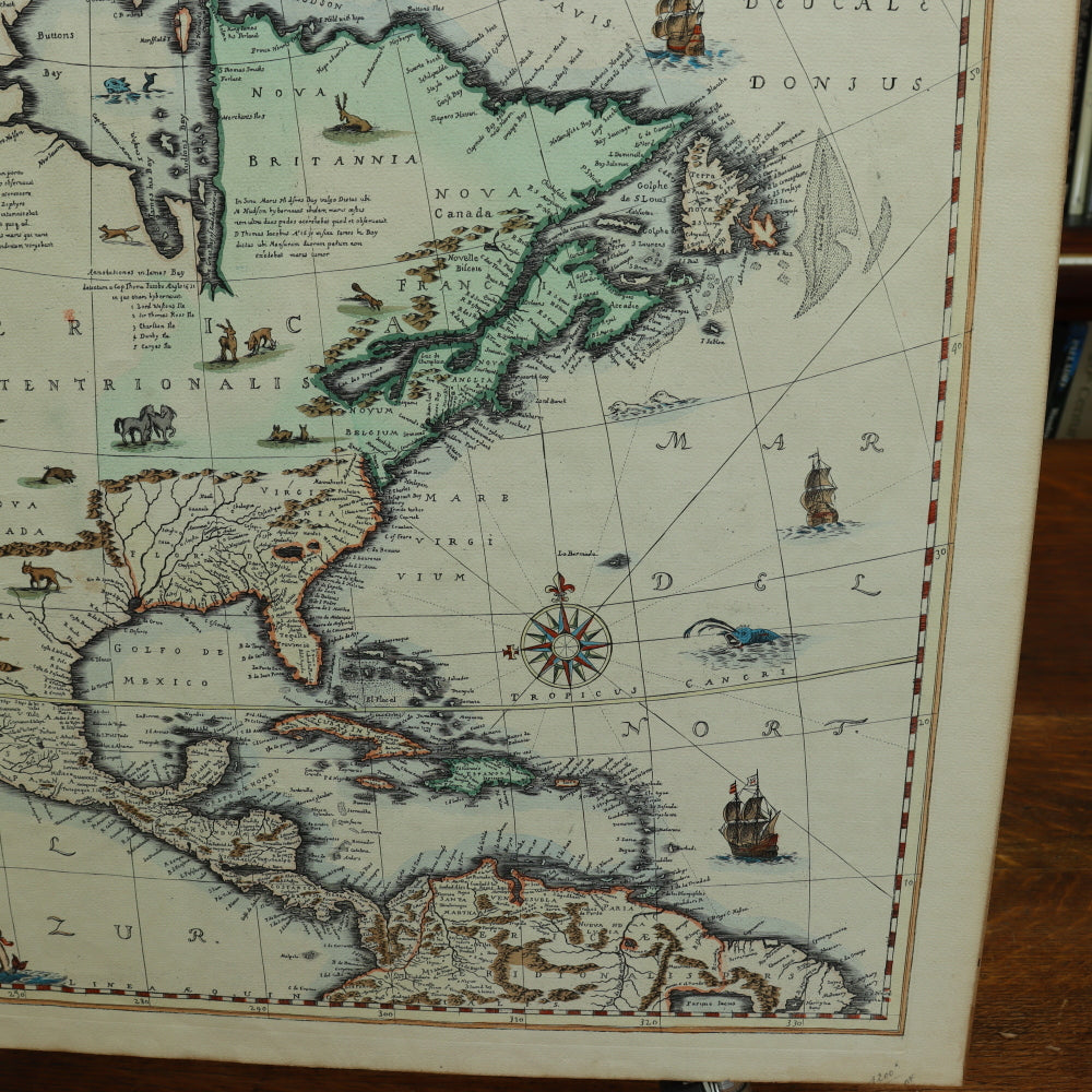 AW7-081: Antique Later Engraving of Henricum Hondium's America Septentrionalis