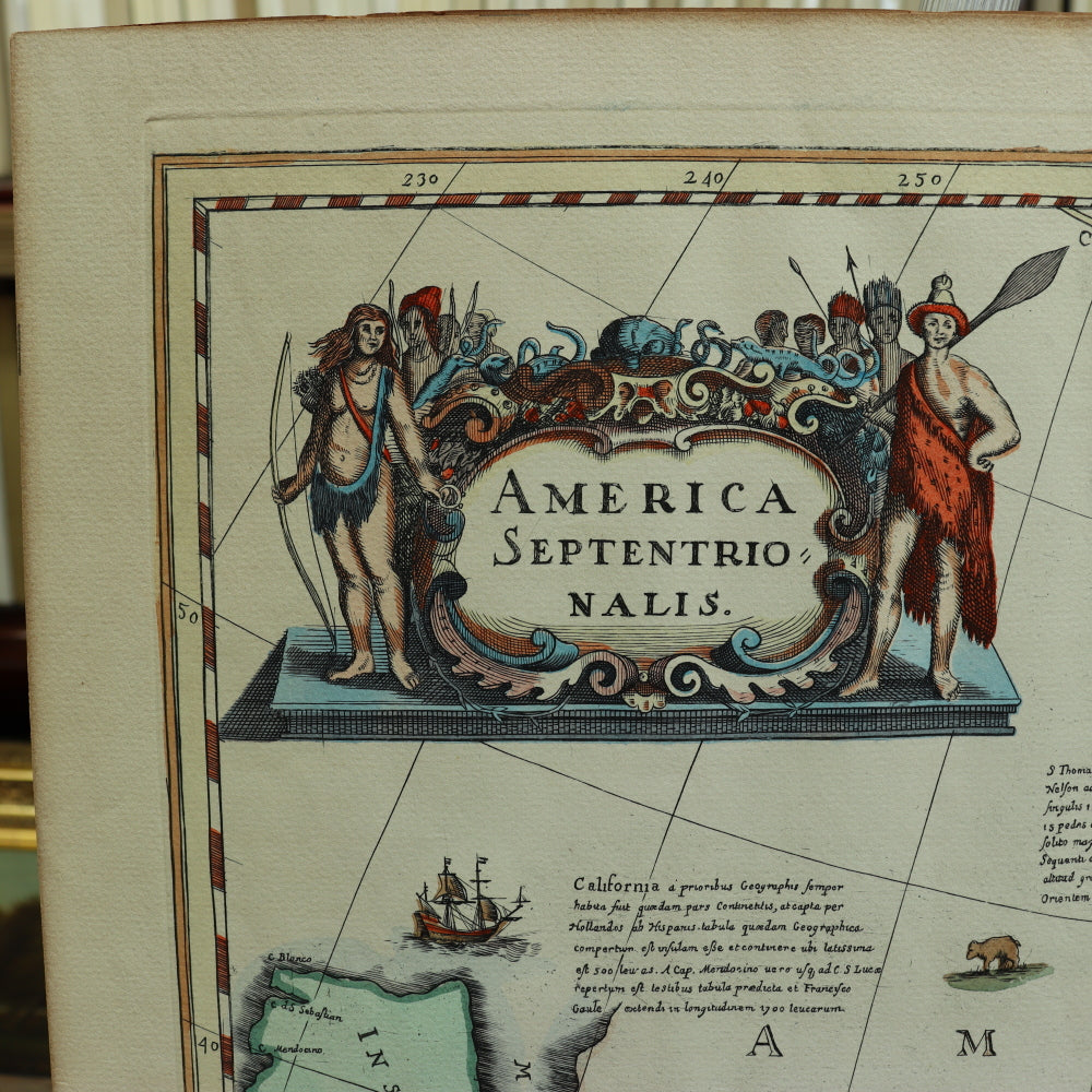 AW7-081: Antique Later Engraving of Henricum Hondium's America Septentrionalis