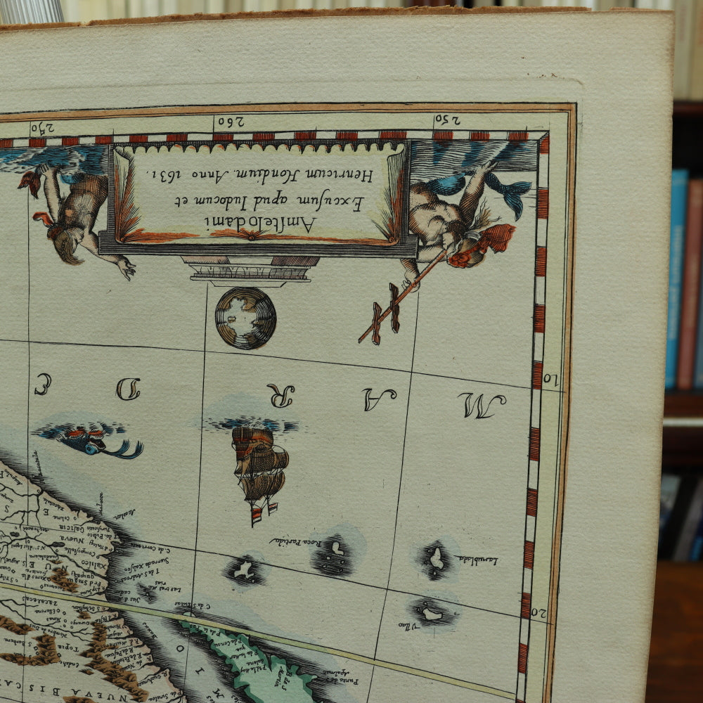 AW7-081: Antique Later Engraving of Henricum Hondium's America Septentrionalis