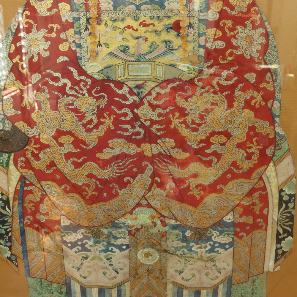 AW6-010: PAIR OF MID 19TH CENTURY CHINESE ANCESTRAL PORTRAITS PEN & INK