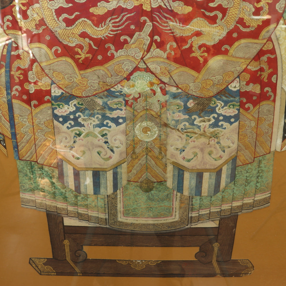 AW6-010: PAIR OF MID 19TH CENTURY CHINESE ANCESTRAL PORTRAITS PEN & INK