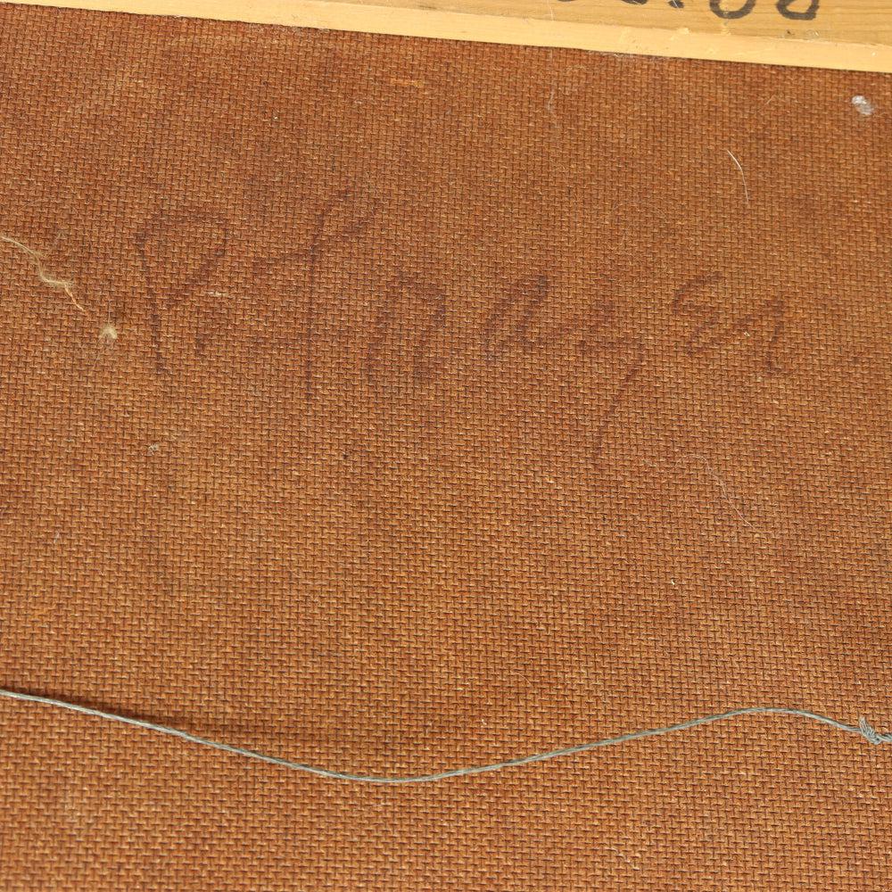 AW673: Priscilla  Frazer "Promenade" 1950 Abstract Oil on Board