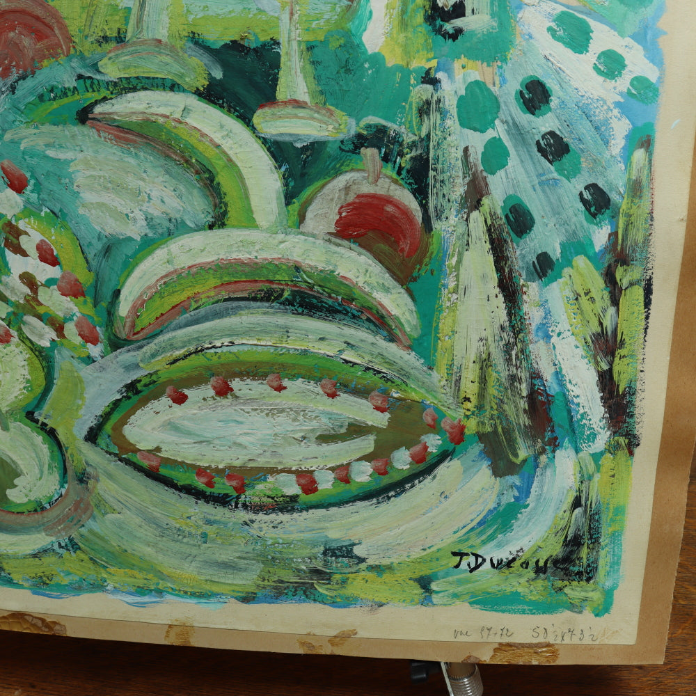 AW620: Jean Ducasse (France, 20th Century) Expressionist Still Life Oil on Paper