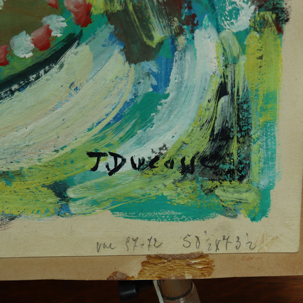 AW620: Jean Ducasse (France, 20th Century) Expressionist Still Life Oil on Paper