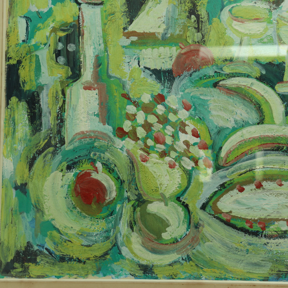 AW620: Jean Ducasse (France, 20th Century) Expressionist Still Life Oil on Paper