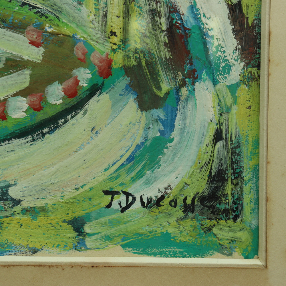AW620: Jean Ducasse (France, 20th Century) Expressionist Still Life Oil on Paper