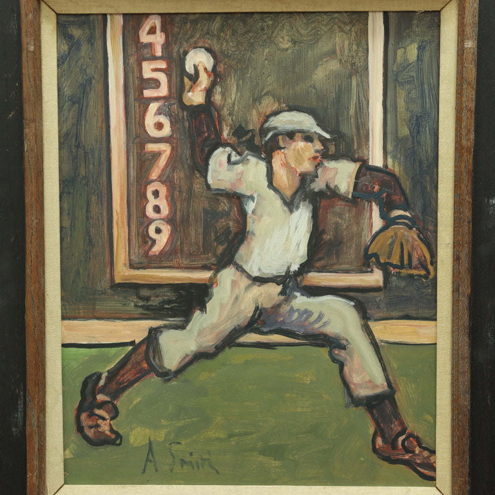 AW288: Arthur Smith - "New York Yankee" - Oil on Masonite Board