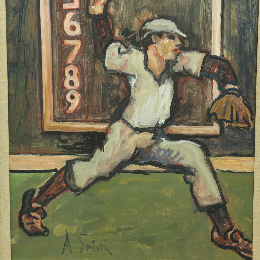 AW288: Arthur Smith - "New York Yankee" - Oil on Masonite Board