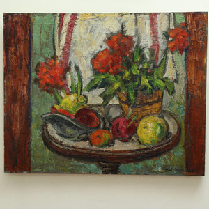 AW368: Harold C Wolcott - Post Impressionist Still Life - Oil on Canvas