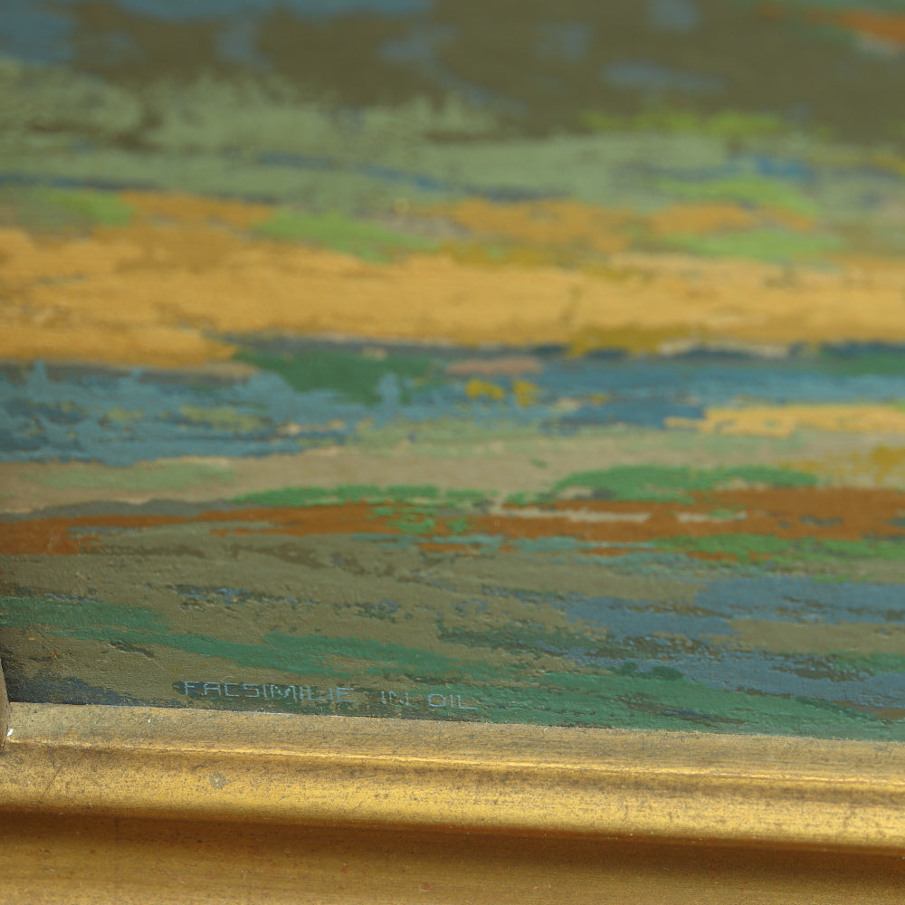 AW9-040: David Stirling Vantage Studios Circa 1920's California Plein Air Landscape Serigraph Original Frame