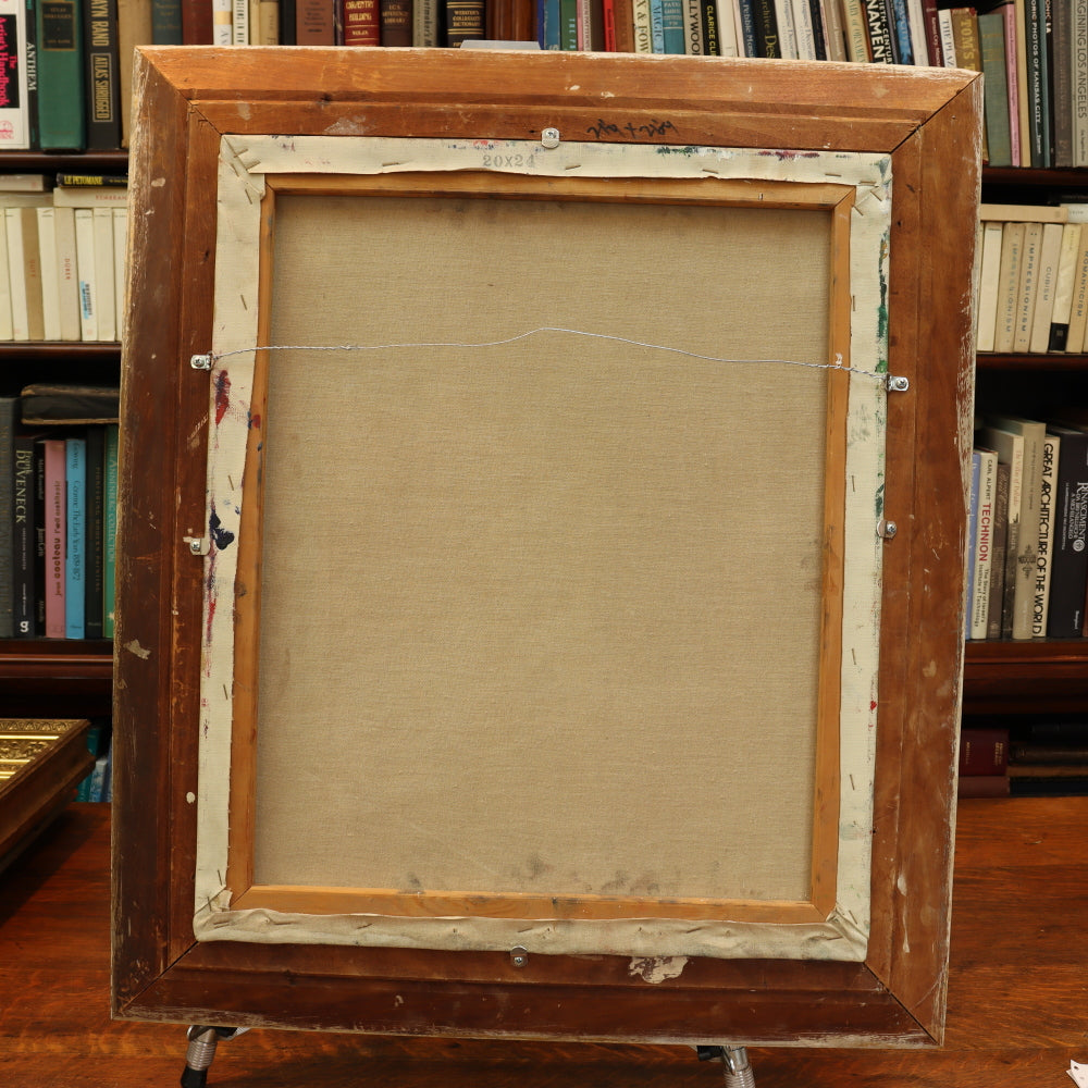 AW731: Anthony Springer "Self Portrait in Artists Studio" Post Impressionist Oil on Canvas