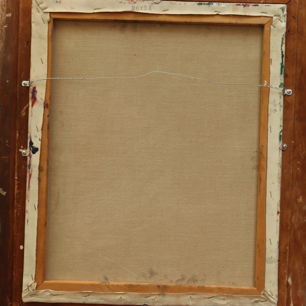 AW731: Anthony Springer "Self Portrait in Artists Studio" Post Impressionist Oil on Canvas