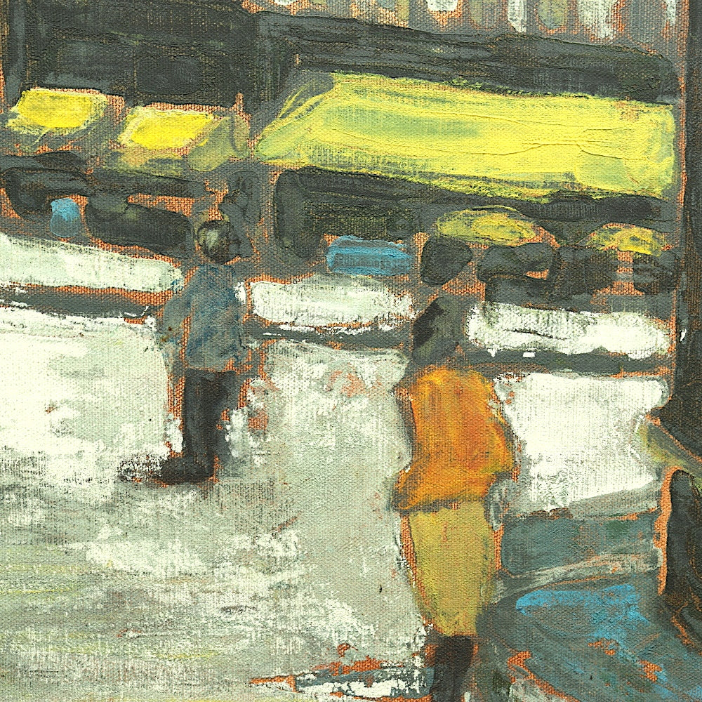 AW155: French School Rue Norvins, Montmartre Oil on Belgian Linen Painting