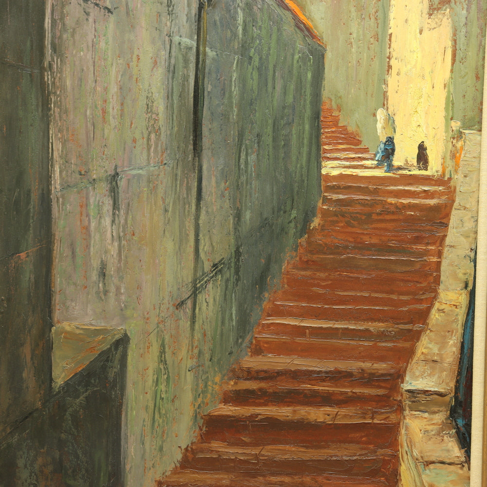 AW742: European School Mid Century Post Impressionist Oil on Board