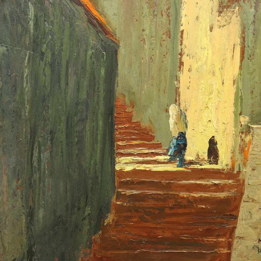 AW742: European School Mid Century Post Impressionist Oil on Board