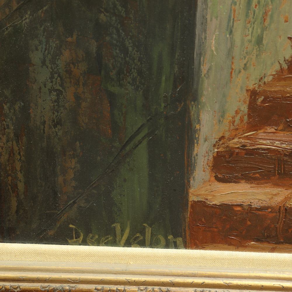 AW742: European School Mid Century Post Impressionist Oil on Board