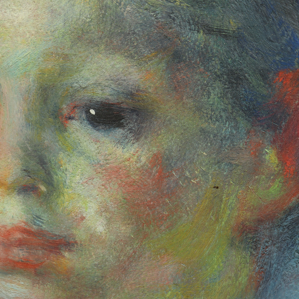 AW758: Luigi Corbellini "Child Clown Portrait" Oil on Canvas Impressionist Painting Mid 20th Century