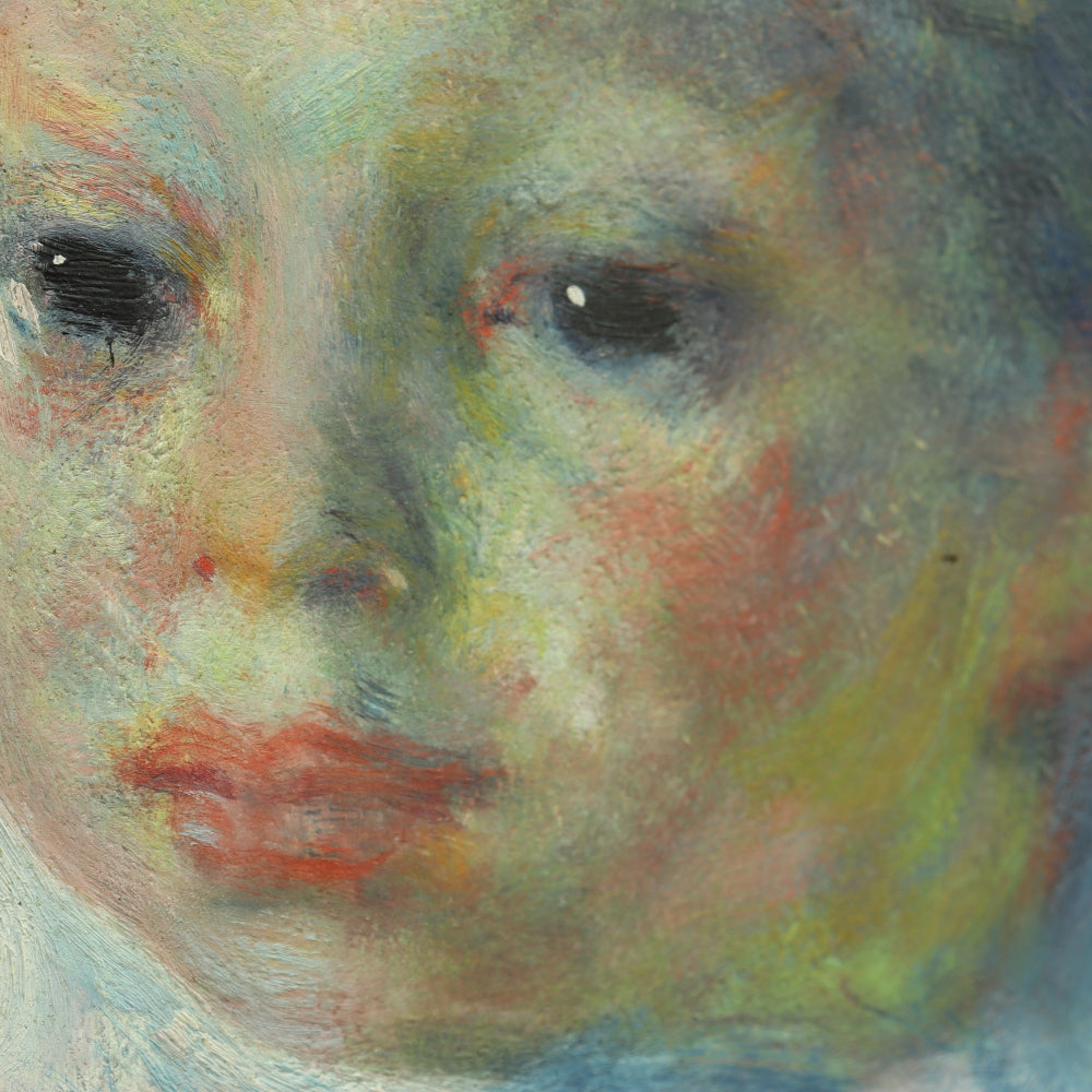 AW758: Luigi Corbellini "Child Clown Portrait" Oil on Canvas Impressionist Painting Mid 20th Century