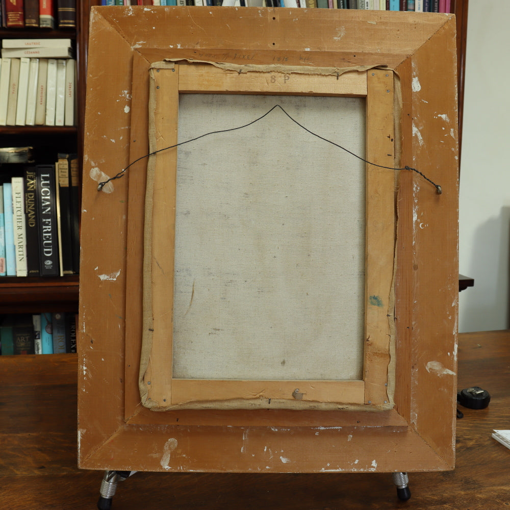 AW758: Luigi Corbellini "Child Clown Portrait" Oil on Canvas Impressionist Painting Mid 20th Century