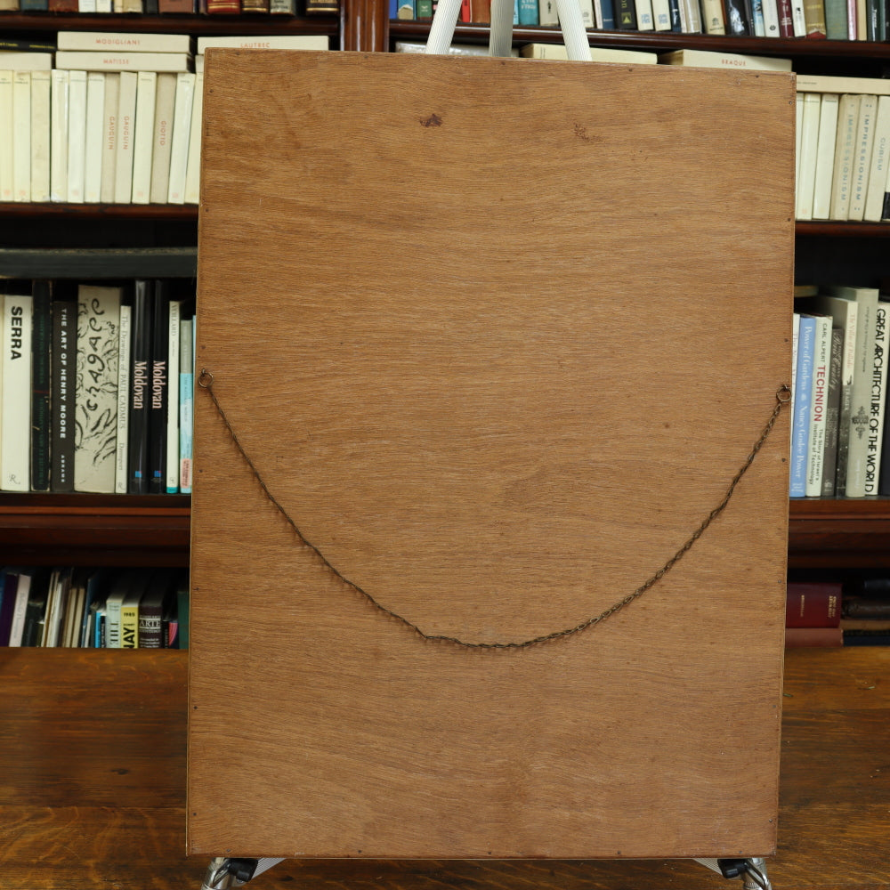 AW089: Fauvist Oil on Board Painting "Shanty Town" Mid 20th Century American School