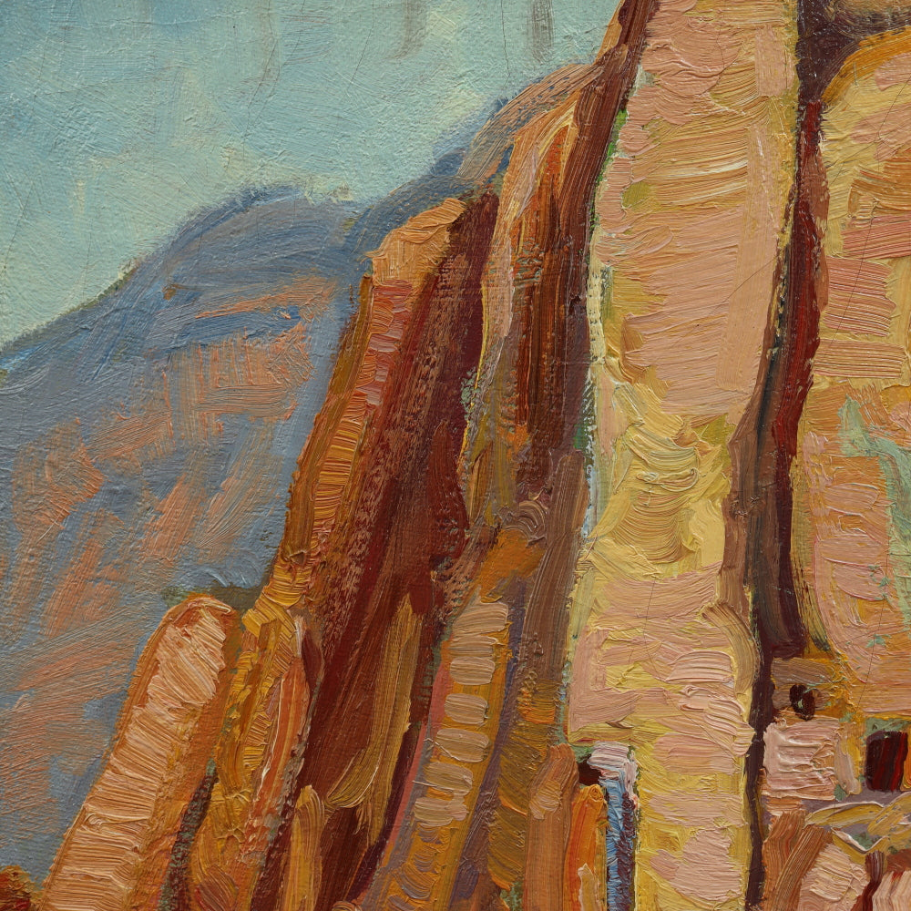 AW760: Ferdinand Bergdorff "Betatakin 1924" Navajo Cliff Dwellings Oil on Canvas