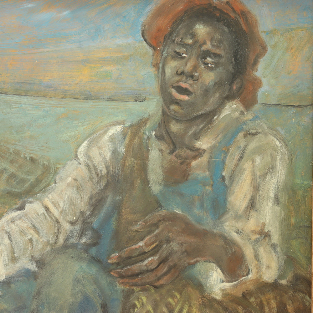 AW772: Marion Greenwood "Fisherman" Oil on Board