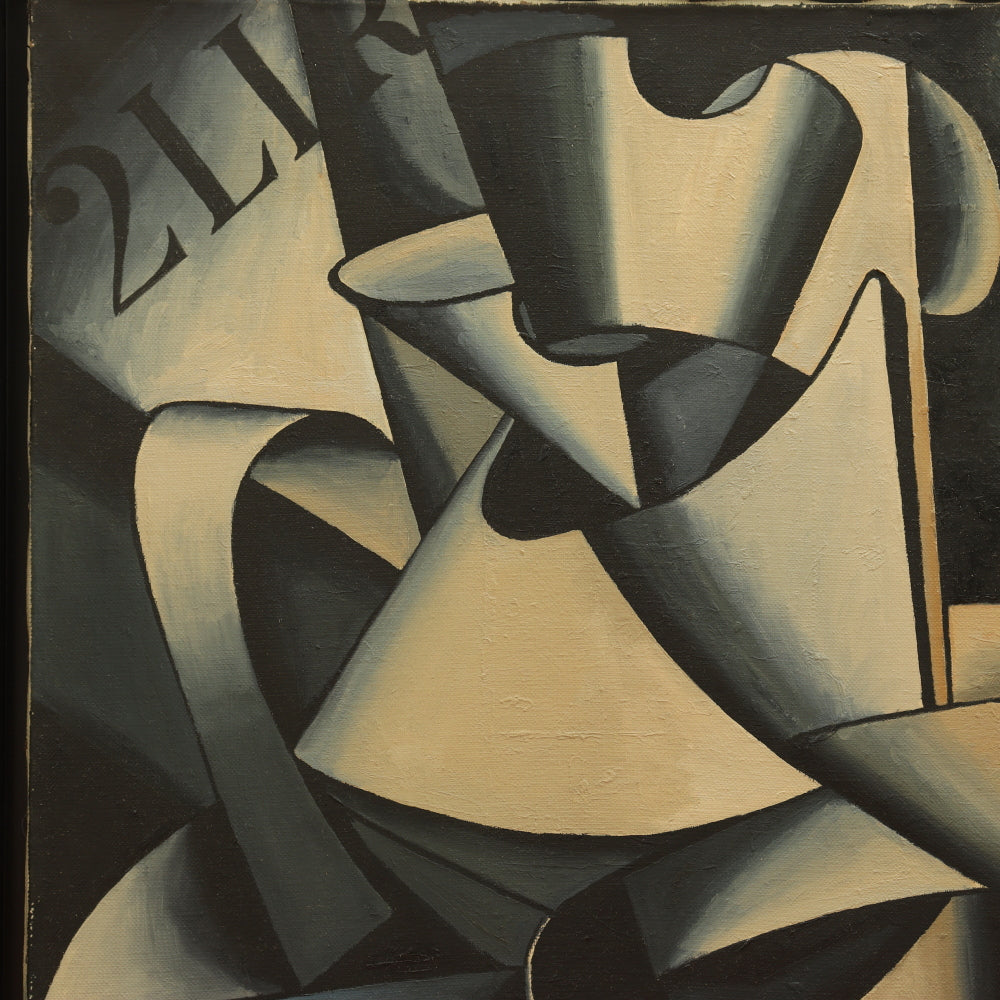 AW411: After Lyubov Popova "The Jug on the Table" Russian Avant Garde Cubist Oil on Canvas