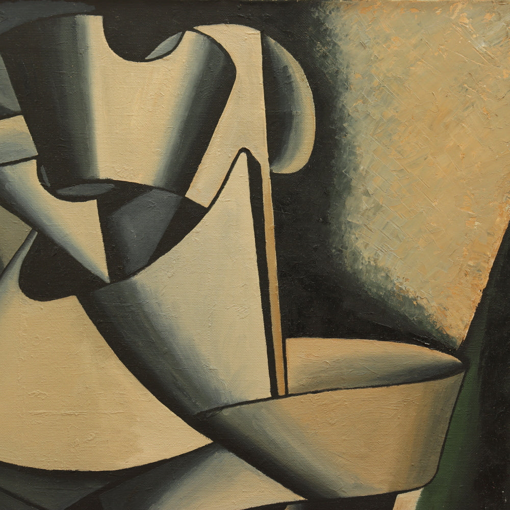 AW411: After Lyubov Popova "The Jug on the Table" Russian Avant Garde Cubist Oil on Canvas