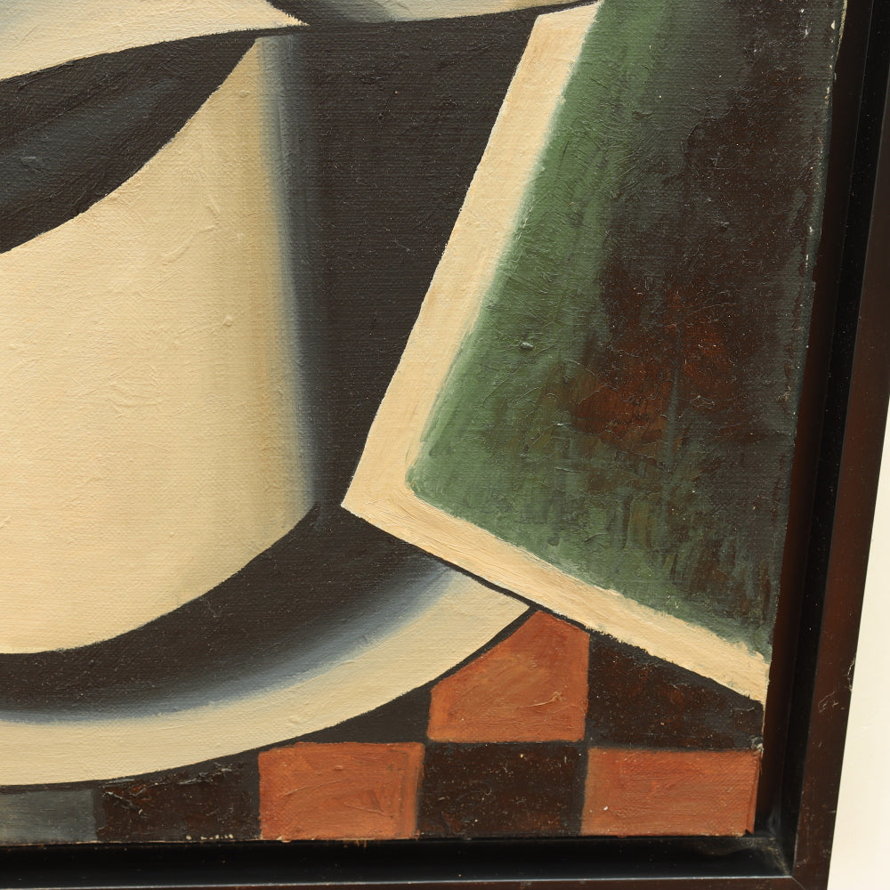 AW411: After Lyubov Popova "The Jug on the Table" Russian Avant Garde Cubist Oil on Canvas
