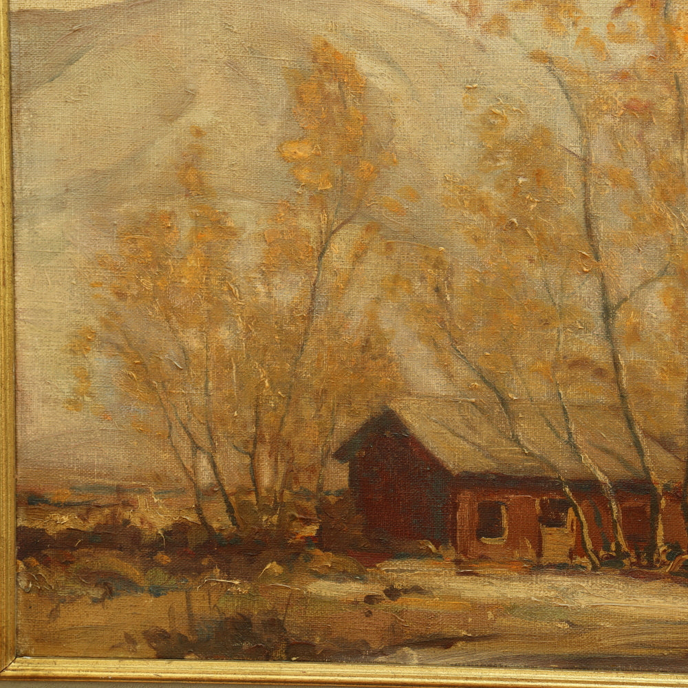 AW023: Joshua Meador California Foothill Landscape With Cabin Oil on Canvas