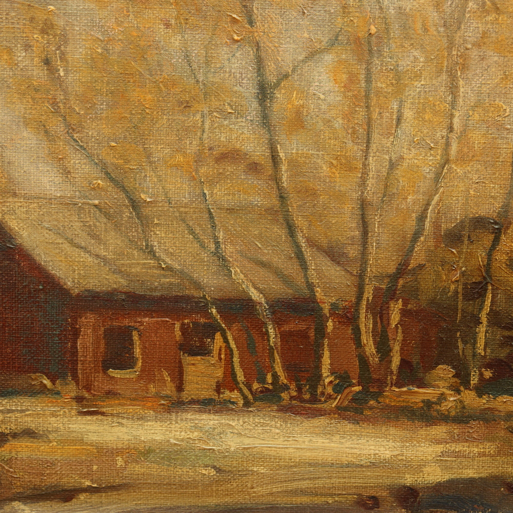 AW023: Joshua Meador California Foothill Landscape With Cabin Oil on Canvas