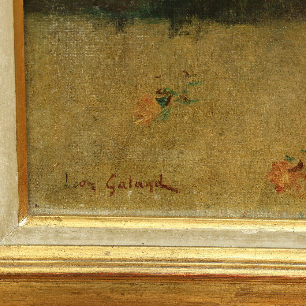 AW786: Leon Galand Ballerina Oil on Canvas Early 20th Century