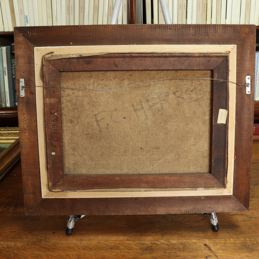 AW003: Frank C Herbst Rural 1930's Industrial Scene WPA Oil on Canvas