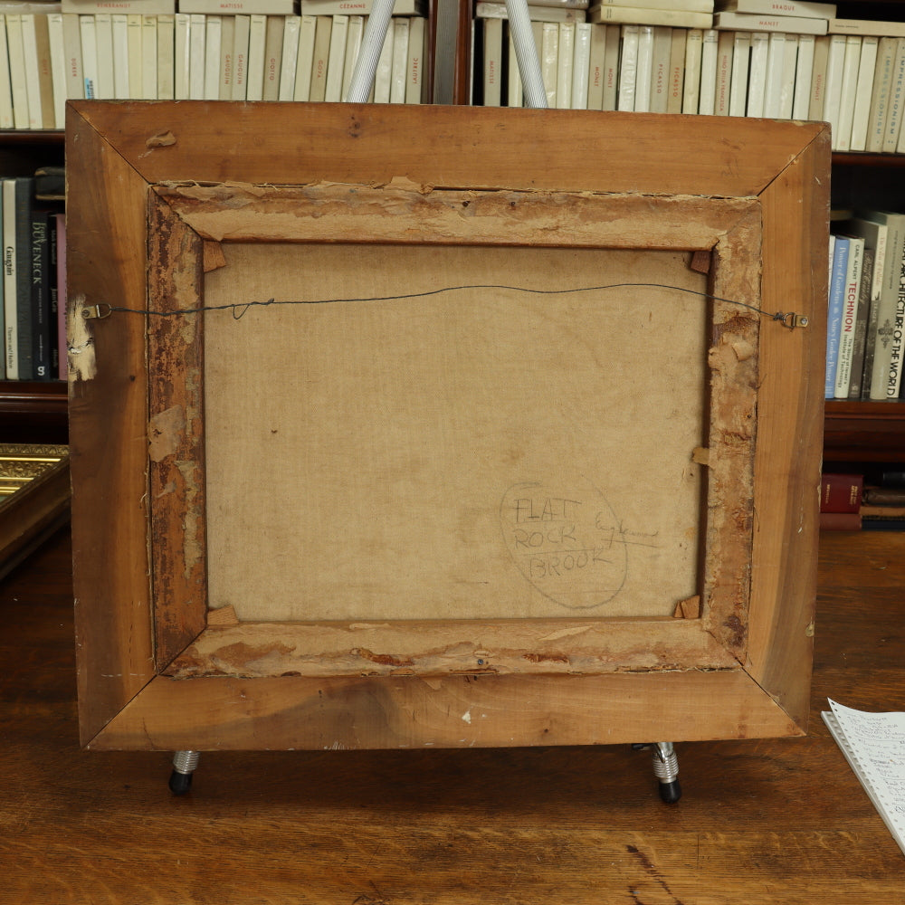 AW292: William Fisher "Flat Rock Brook" American Impressionist Oil on Canvas Painting