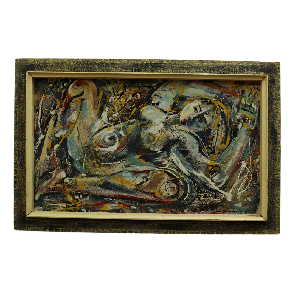 John William Kennedy - Abstract Nude - Oil on Board | Work of Man