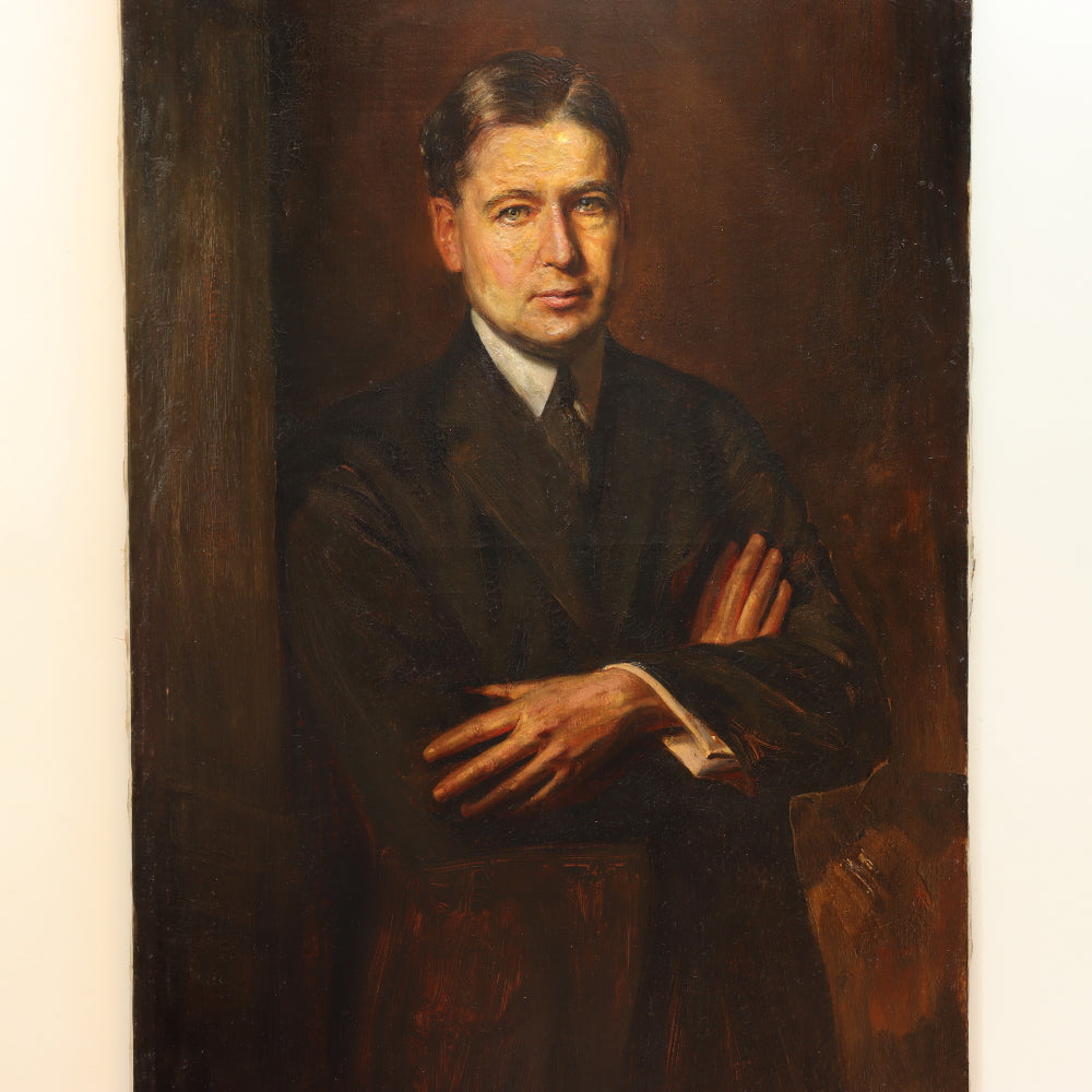 AW806: Theo Raucher Portrait of Edward Hopkinson Jr. Oil on Canvas