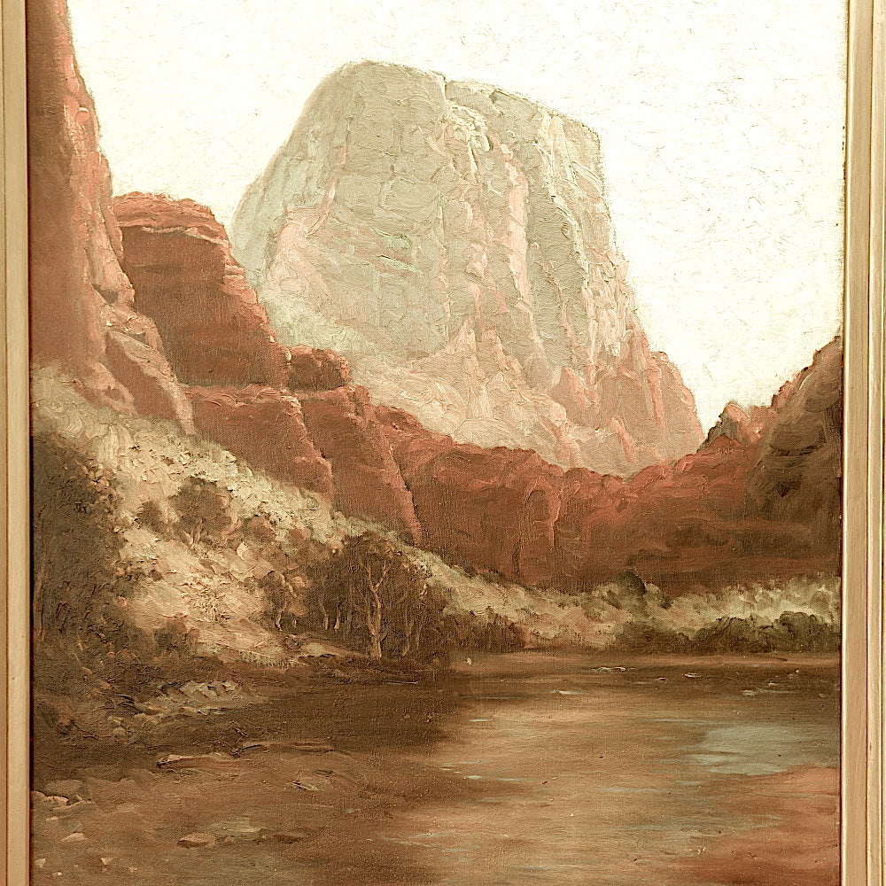 AW097: Dey de Ribcowsky "Red Rock Country" Oil on Canvas on Board Painting